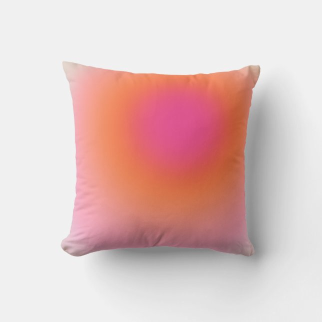 Coussin Dégradé du lever du soleil - rose beige orange (Recto)