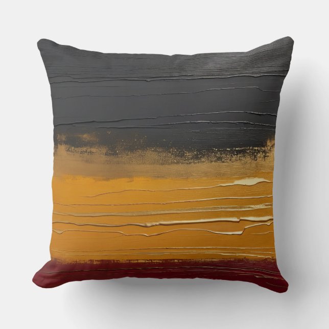 Coussin dégradé or ocre gris et marsala (Recto)