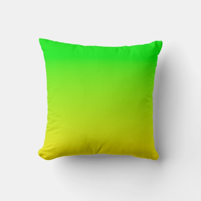 Coussin Dégradé vert et jaune du néon (Recto)