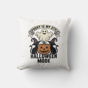 Coussin Déguisement de fantôme d'Halloween Chat de citroui