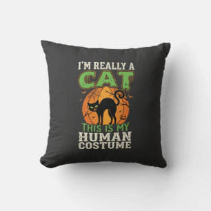 Coussin Déguisement Humain Chat Halloween Création Drôle
