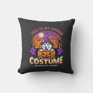 Coussin Déguisement Humain Husky Citrouille Halloween Fant