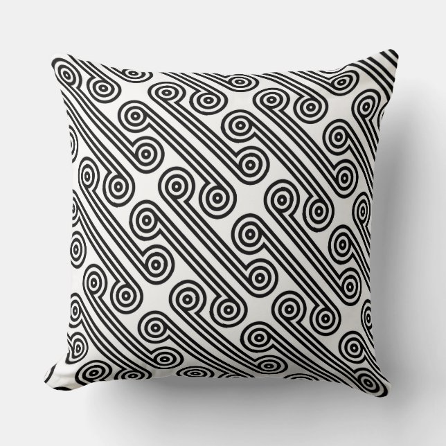 Coussin Deimos noir et blanc (Recto)