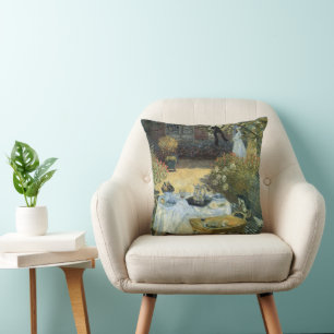 Coussin Déjeuner par Claude Monet, Impressionnisme Vintage