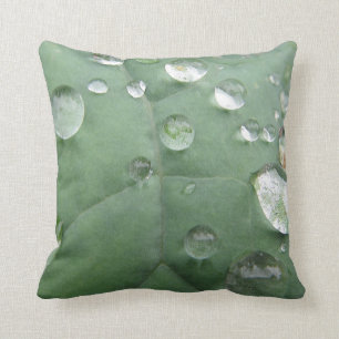 Coussin Dekokissen gouttes d'eau sur la feuille grüngraue