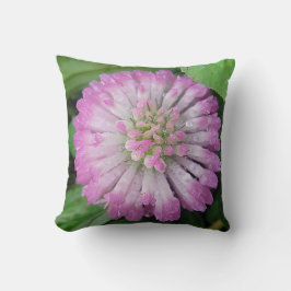 Coussin Dekokissen rosa Kleeblüte mit Wassertropfen