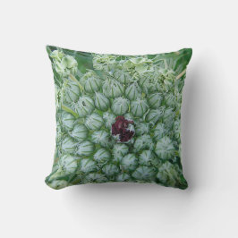 Coussin Dekokissen weiss-grüne Wildblüten mit roter Mitte