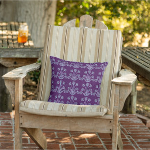 Coussin Délicat bohème damassé bleu fleur design bouclé