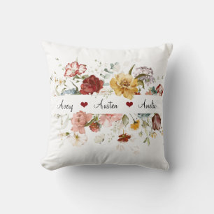 Coussin Délicat Botanique Grand-mère Fête des Mères