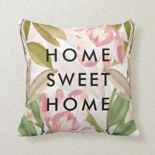 Coussin Délicat floral   Home Sweet Home
