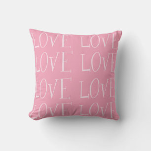 Coussin Délicat Pink Love Typographie Saint-Valentin