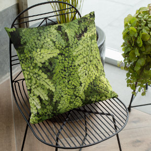 Coussin Délicat vert Maidenhair Fern Floral