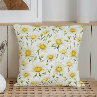 Coussin Délires de marguerites à l'aquarelle