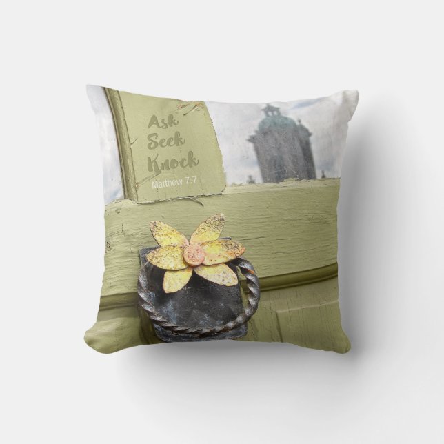 Coussin Demandez la porte de cru de coup de recherche (Recto)