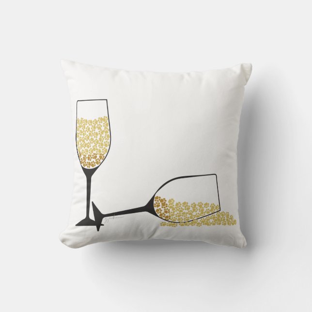 Coussin d'empreinte de patte de vin rouge et blanc (Recto)