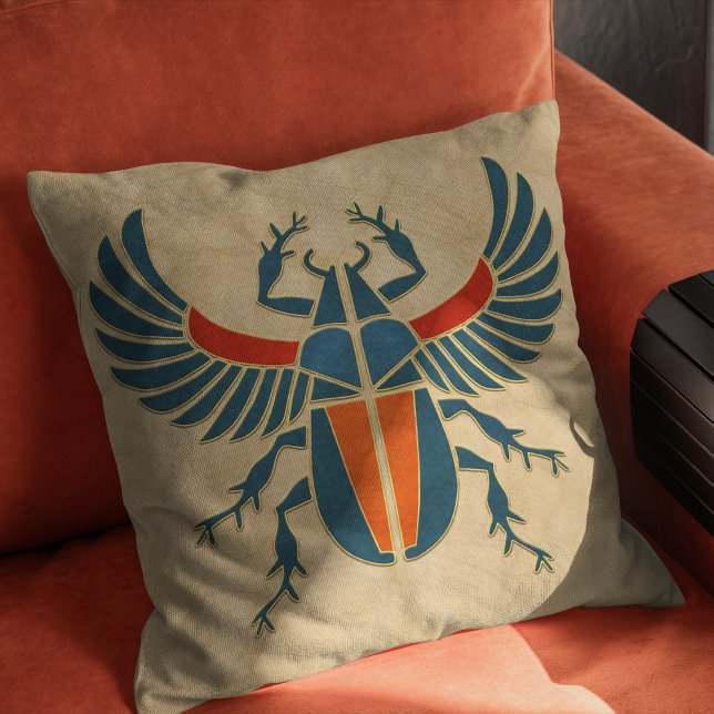 Coussin Dendroctone du scarab Art déco égyptien (Créateur téléchargé)