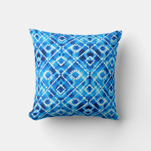 Coussin Denim bleu cravate die texture répéter motif moder