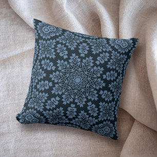 Coussin Denim Blue Mandala Star géométrique