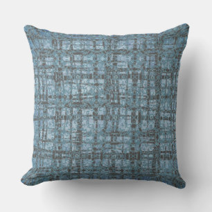Coussin Denim Blue X et O's Motif Grey Check