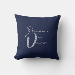 Coussin Denim et diamants