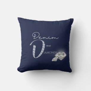 Coussin Denim et diamants jettent l'oreiller
