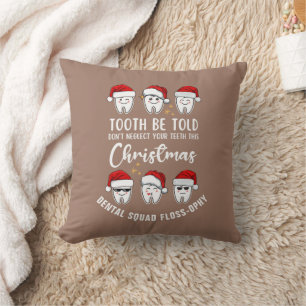 Coussin Dental Noël DENT À DIRE Floss-osophie MOCHA