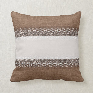 Coussin Dentelle chic minable blanche douce sur la toile