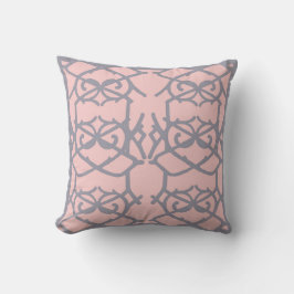 Coussin Dentelle de fer rose et gris