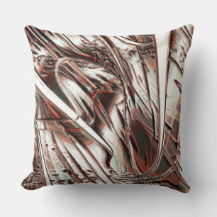 Coussin Dernier recyclage d'images numériques, rouge brun