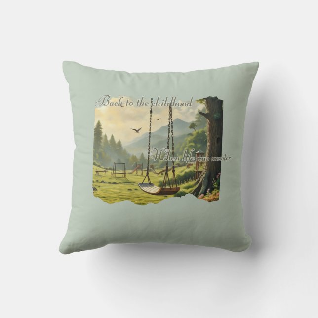 Coussin Des aventures d'enfance douces dans des paysages l (Verso)
