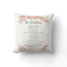 Coussin des Béatitudes à l'aquarelle rose