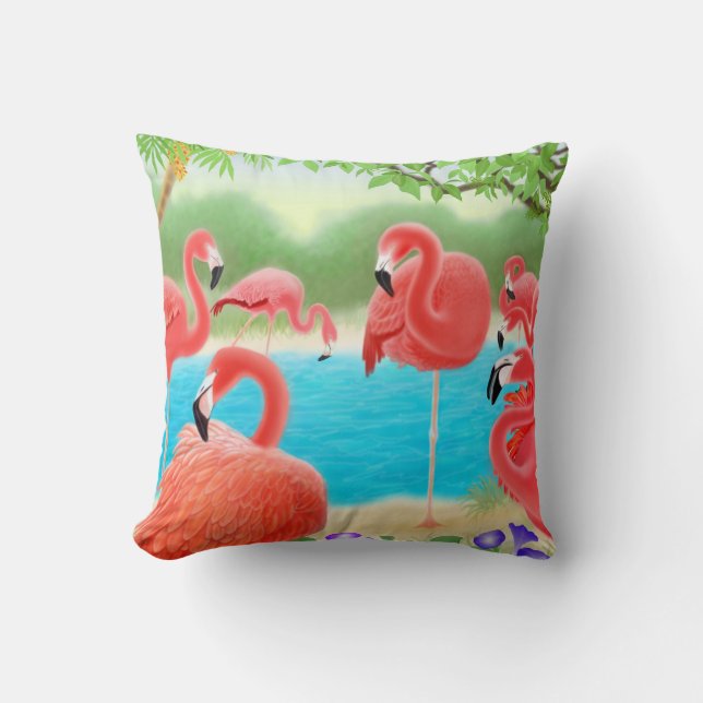 Coussin des Caraïbes de lagune de Flamant rose (Recto)