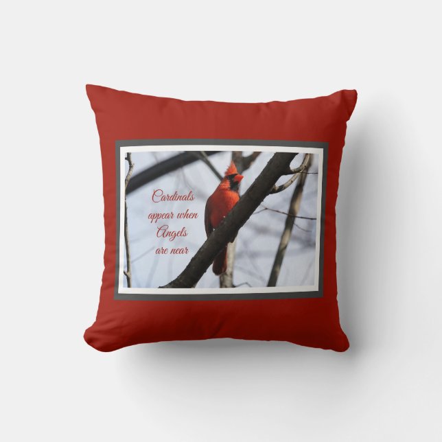 Coussin Des cardinaux apparaissent quand les anges sont pr (Recto)
