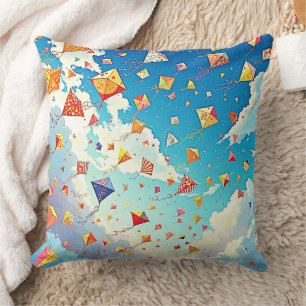 Coussin Des cerfs-volants joyeux grimpent en flèche