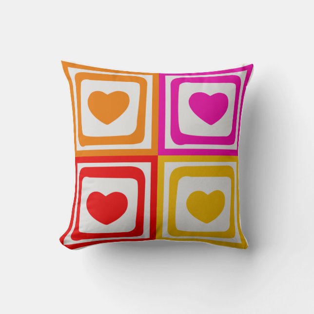Coussin des Coeurs colorés (Recto)