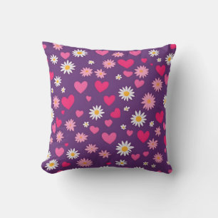 coussin des coeurs et des fleurs