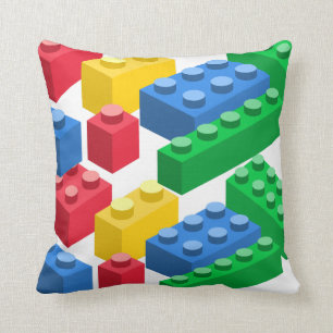 Coussin Des enfants colorés par des briques construites p