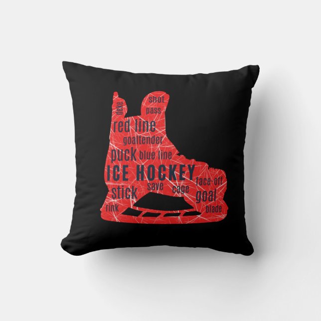Coussin des fans de hockey sur glace - rougeur ave (Recto)