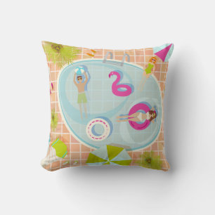 Coussin Des filles et des garçons du bikini jouant au jeu