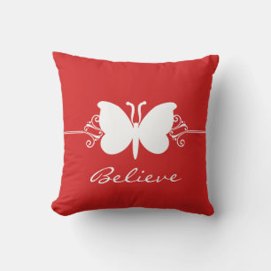 Coussin des perruques de papillon rouge