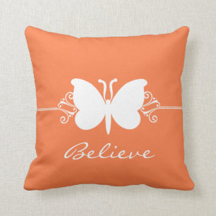 Coussin des persiennes à papillon de corail