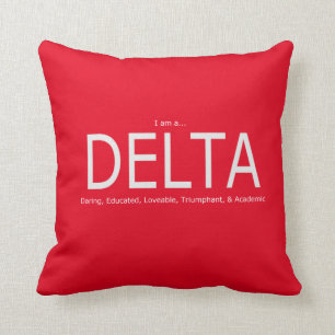 Coussin Description de delta - rouge