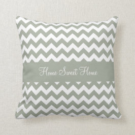 Coussin Desert Sage Greenish Grey Chevron