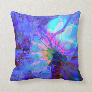 Coussin Design abstrait bleu et violet