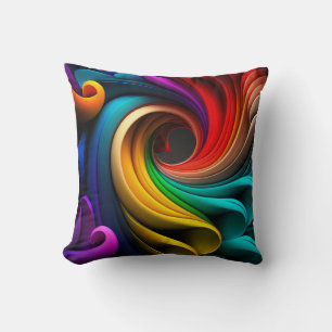 Coussin Design abstrait coloré en arc-en-ciel