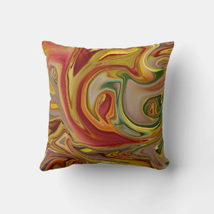 Coussin Design abstrait orange et vert