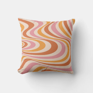 Coussin Design abstrait rose et orange