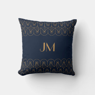 Coussin Design Art Déco élégant et géométrique or