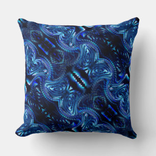 Coussin Design bleu Abstrait formé à partir de zigzag