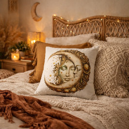 Coussin Design céleste du soleil et de la lune